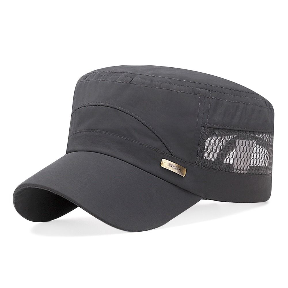 Spring Summer Anti-UV Baseball Cap Adjustable Casual Cadet Hat Outdoor Breathable Flat Top Cap Men