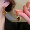 Серьги-гвоздики с камнем тигровый глаз, цвет Маillard, серебряная игла, женская мода, универсальные серьги, серьги для темперамента, высококачественные, легкая роскошь