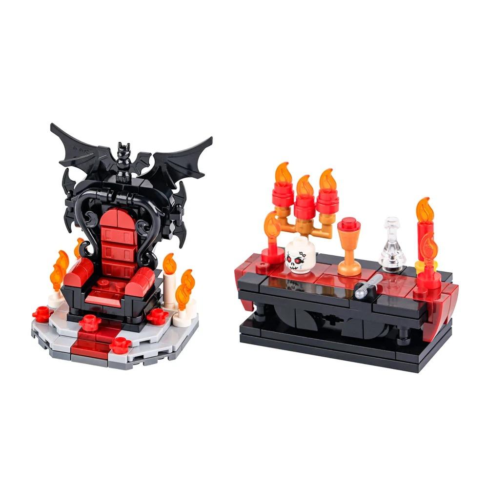 Хэллоуин Сцена Строительный Блок Фигурка MOC Кладбище Надгробие Змея Мышь Тыква Машина Летучая Мышь Уличный Фонарь Свеча Кирпичный Игрушка Подарок K023