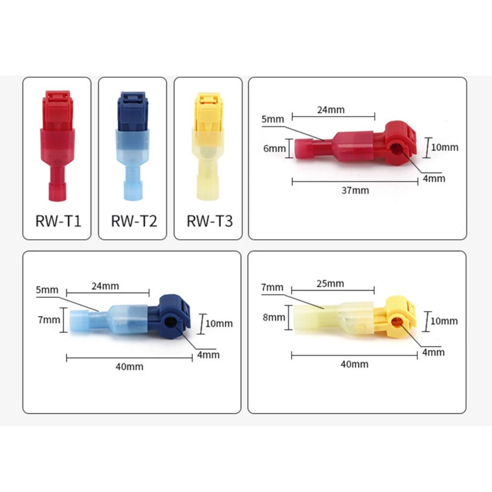 20 шт./компл. Т-образный обжимной разъем для провода T-Tap, водонепроницаемый обжимной провод, электрический разъем