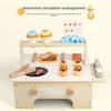 Kids Food Wooden Stall Toy With Ice Cream Bbq For Learning And Imaginative Play