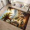 Sermon Scene with Palms and Followers Non-slip rug suitable for living room and bedroom sofas.