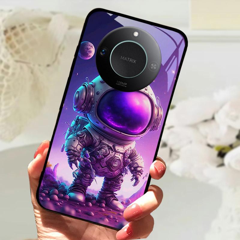 Для Honor X9C Умный Чехол-Крышка Модный Роскошный Крутые Животные Расписанный Fundas Для Honor X9C Умный Закаленное Стекло Задняя Панель Телефона