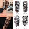 Найди новые темные наклейки-татуировки с изображением животных и цветов - сексуальные, водонепроницаемые, татуировки на половину руки