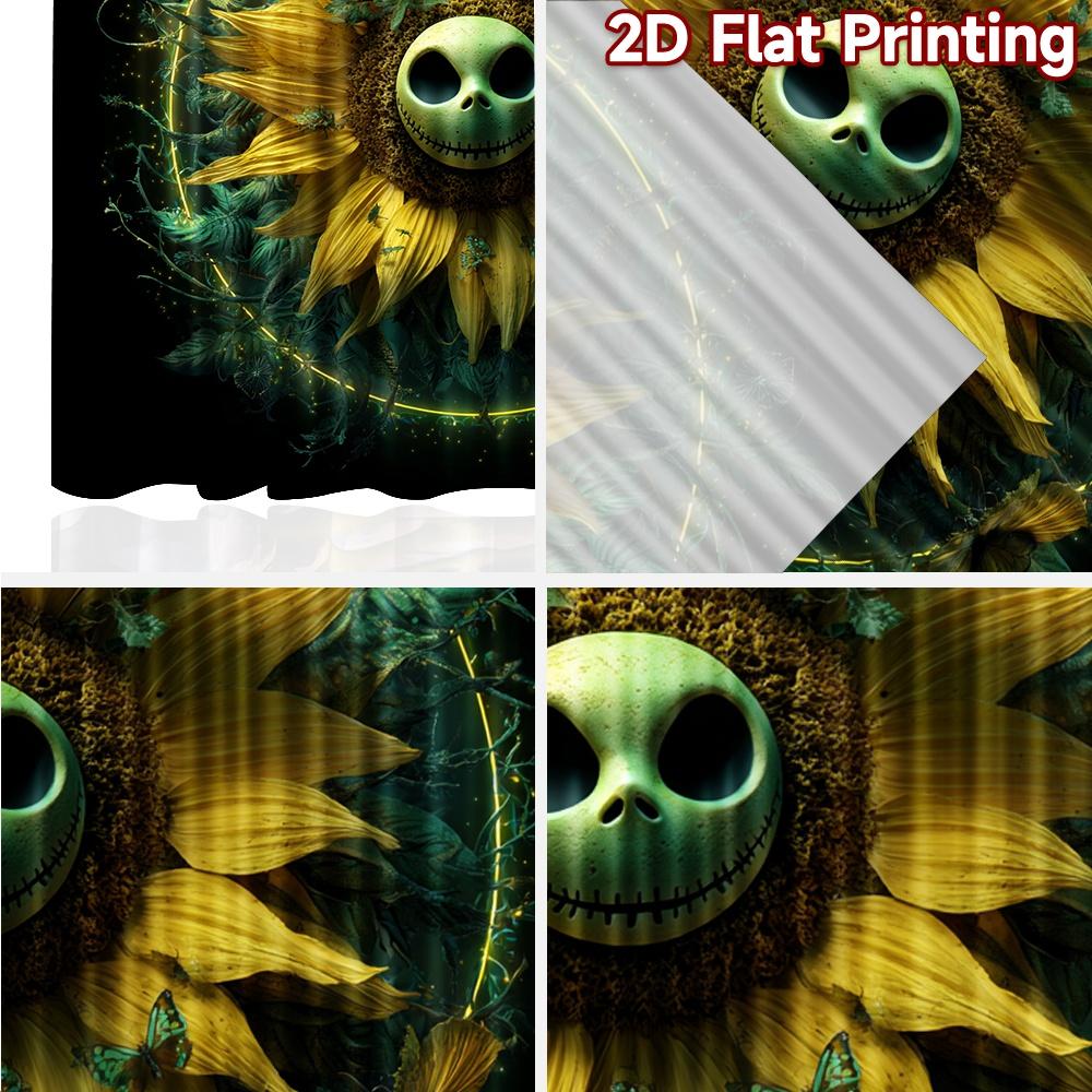 2pcs, 2D FLAT PRINTING Curtains (Without Rod) Moonlit Bloom Popular Curtains&Drapes Festival Yarn Curtains Room Decor Suitable