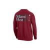 Nike Dri-FIT NBA Standard Issue Miami Heat Letter Crew Neck Casual Long Sleeve Sweatshirt Men sweatshirt Deep-Red FD8655-608