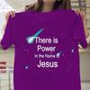 Сила в имени Иисуса Печать Женская футболка Короткий рукав O-образный вырез Свободная женская футболка Женская футболка Топы Mujer