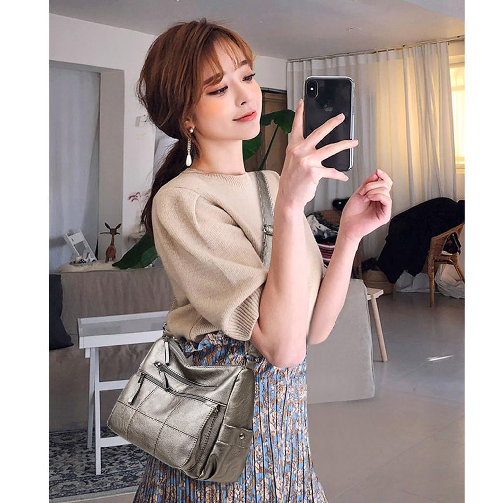 Женская кожаная сумка на ремне