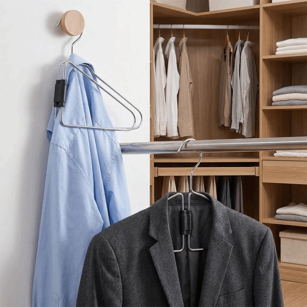Non-Slip Space Saving Hangers Portable Collapsible Clothes Space Savers For Dorm Room
