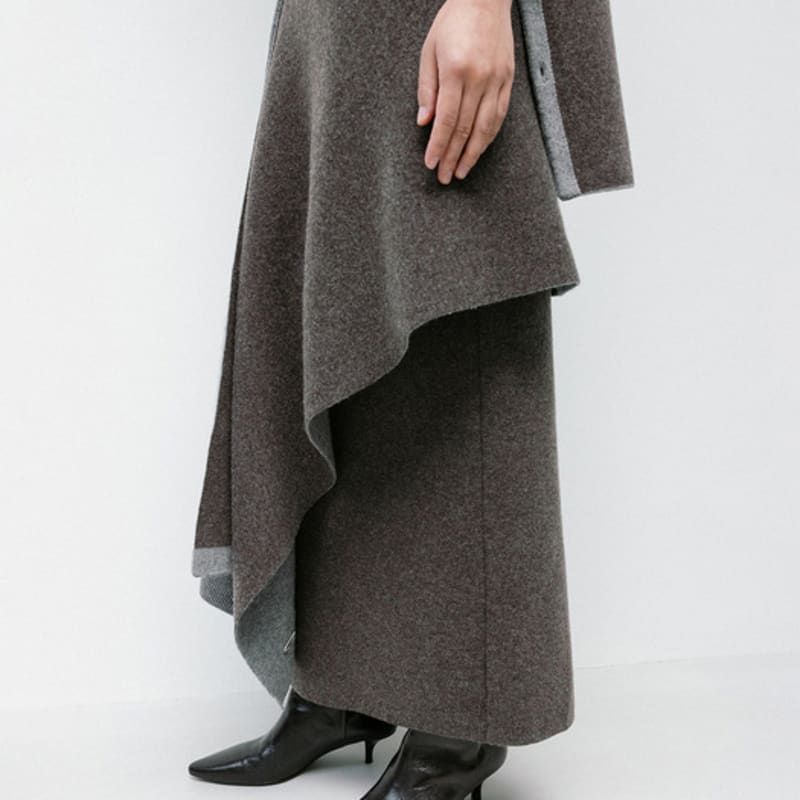 EMBRACE COLLECTION Wool Cashmere Double Faced Multiway Stole_Melange