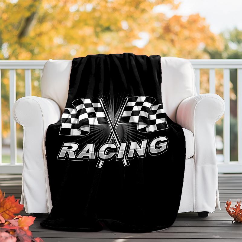 Racing Theme Printed Blanket - Perfect for Couch, Bed, Travel & Outdoor Use | Machine Washable, Cozy & Durable.