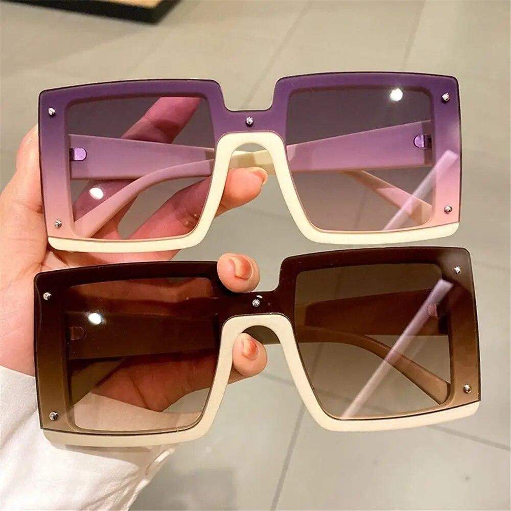 Oversize Square Men Women Sunglasses Fashion Vintage Mirror Shades Eyewear Luxury Designer UV400 Goggle Sun Glasses