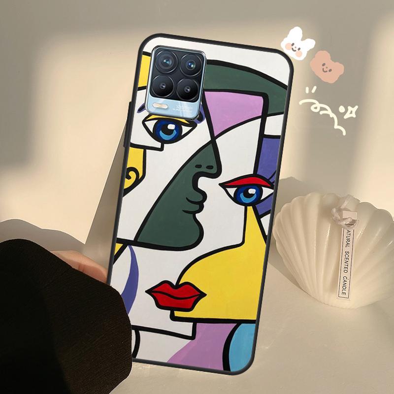 Чехол-кейс с абстрактным портретным рисунком для Realme C71 C63 C61 C55 C51 C53 C25 C65 C67 C75 11 12 13 14 15 Pro Plus GT6 GT7 Pro