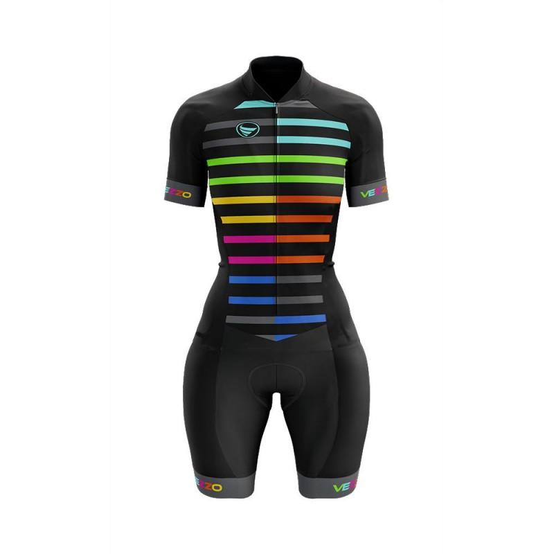 Womens Triathlon Cycling Suit Short Sleeve Tight Fit Road Bike Jersey Set