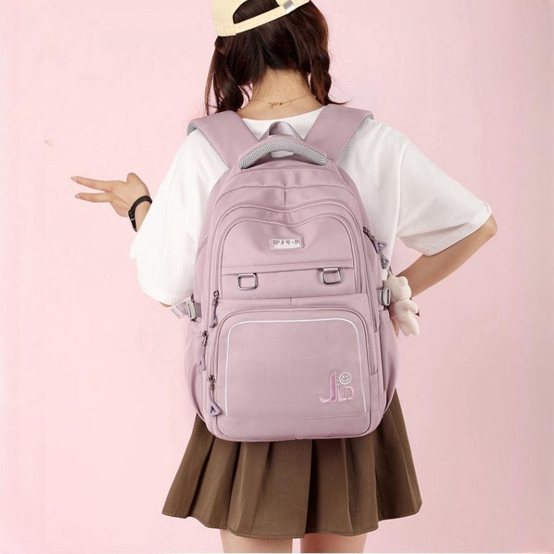 Двухслойные школьные ранцы большой вместимости для младших школьников, нейлоновые водонепроницаемые многофункциональные рюкзаки, свежая милая сумка для девочек средней школы