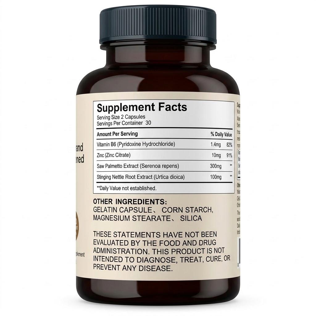 Prostate & Bladder Care – Plant Extracts, Zinc & Vitamin B6 | 60 Capsules Support your daily wellness routine