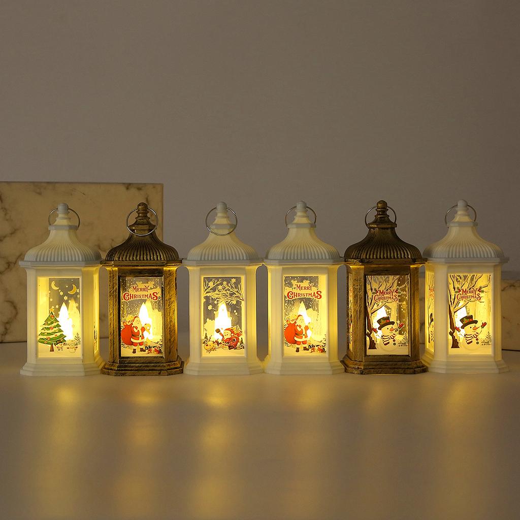 Рождественская ветряная лампа, подсвечник, ночник, старик, снеговик, украшения для рабочего стола, рождественские украшения