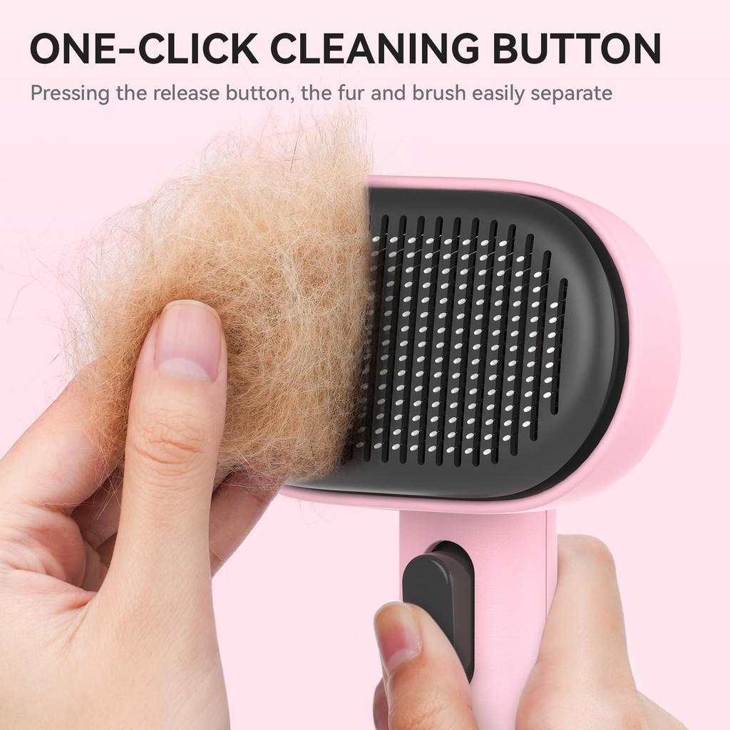 Aumuca Cat Brush Push Healing Brush Slicker Brush для длинношерстных и короткошерстных кошек. Устраняет выпадение шерсти одним массажем. Легко удаляет шерсть, выталкивая ее.