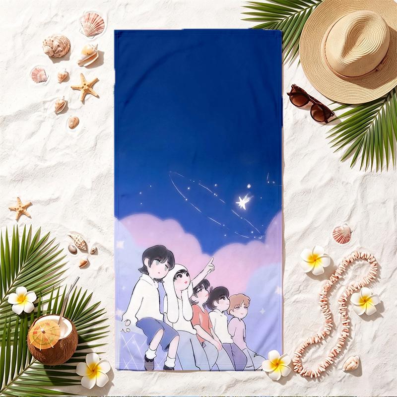 txt Soft Beach Towel Stylish Beach Pool Towel for Summer Seaside Vacation Travel