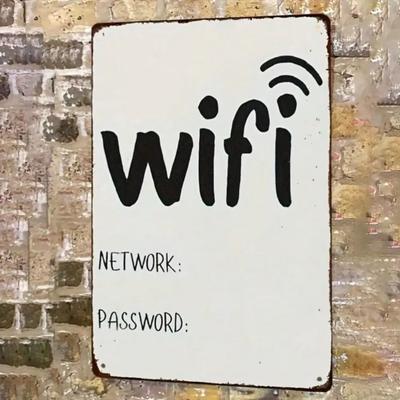 Винтажная табличка WiFi Металлическая табличка Практичный декор для прихожей 20x30см