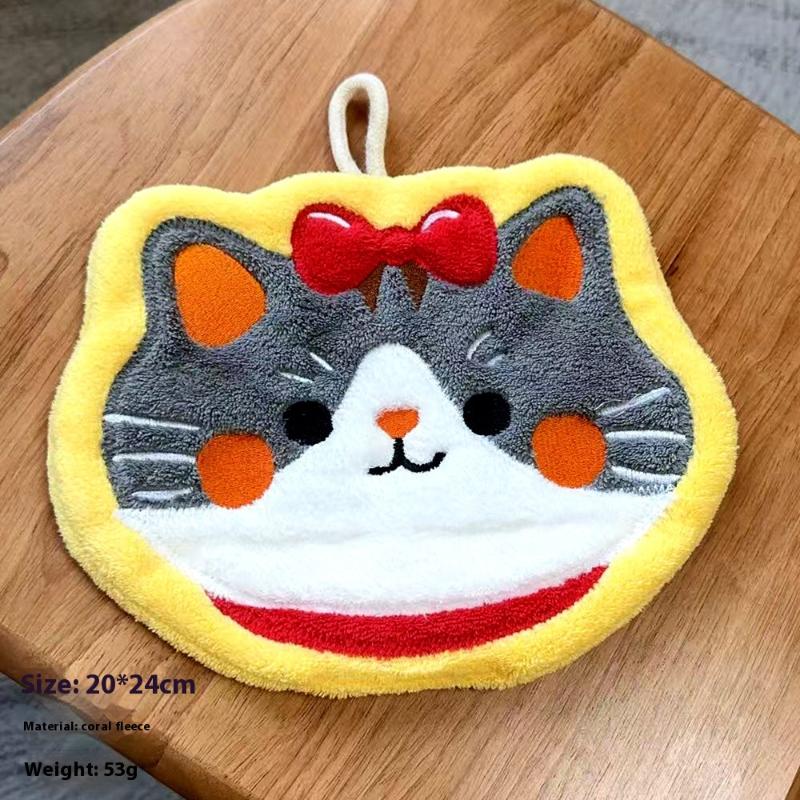 1 шт. Мультяшное полотенце для рук Каваий Утолщенные носовые платки Полотенца Настенное полотенце для рук Кухонные аксессуары Полотенце для рук для ванной