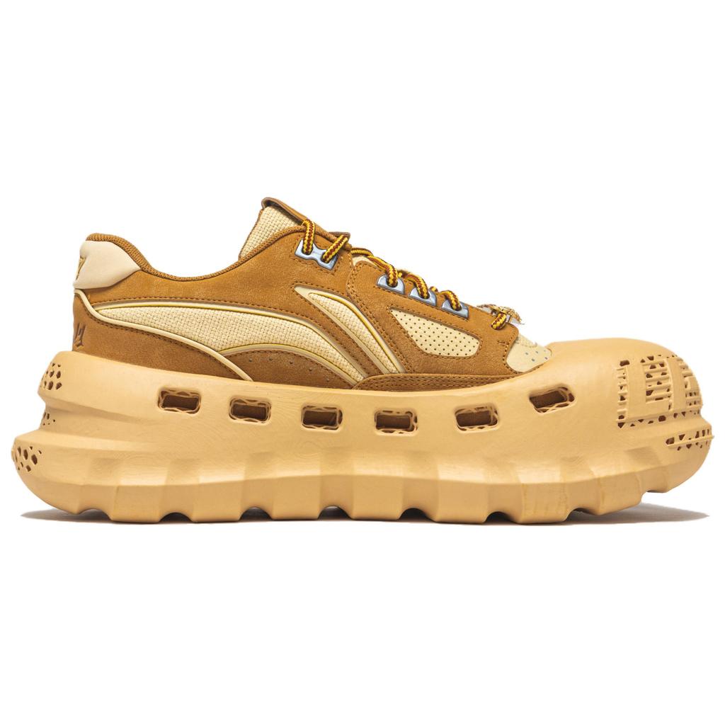 Li Ning Badfive Нескользящие, Износостойкие, Дышащие Низкие Повседневные Кроссовки Унисекс Желто-коричневые ABCU047-1