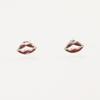 S925 silver needle cute small stud earrings red lip painting oil stud earrings personalized small lip big stud earrings fashion earrings women