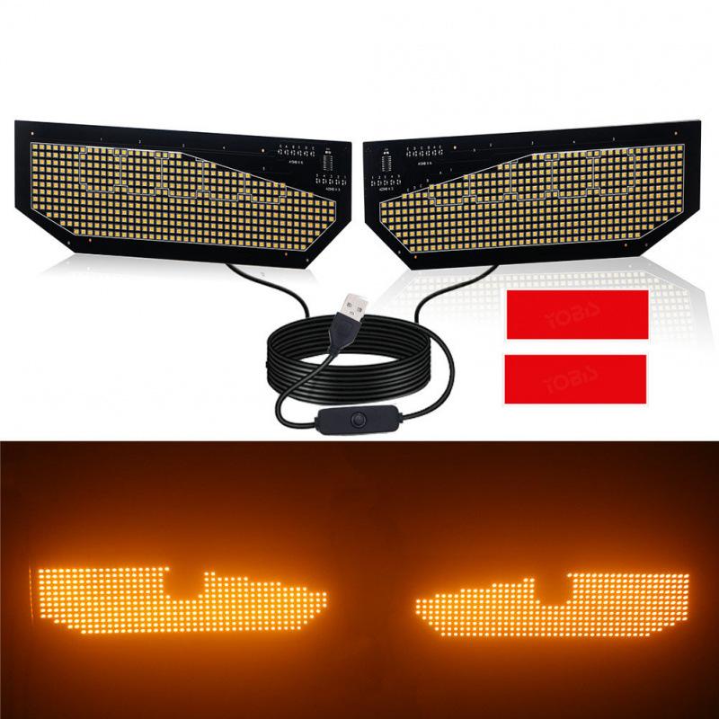 2PCS Devil Eyes Light Car Window Flexible LED Display Screen Matrix Pixel Panel Demon Dynamic Eye Light For Car Truck Windshield