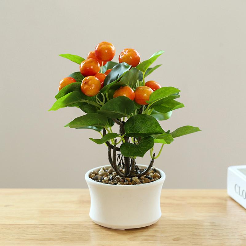 Искусственные имитированные фрукты, бонсай, украшения, красочные искусственные горшечные растения для дома, гостиной