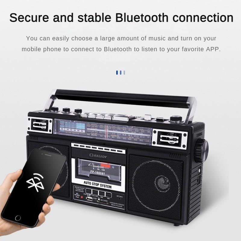 Портативный трехдиапазонный старый кассетный радиоприемник Bluetooth USB флэш-накопитель SD карта многофункциональный рекордер 340*165*93 мм
