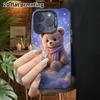 Phone Case: 2D flat design, suitable for iPhone 18 17 16 15 14 13Pro in rainbow silver, couple style, heart light little bear, Christmas and Halloween
