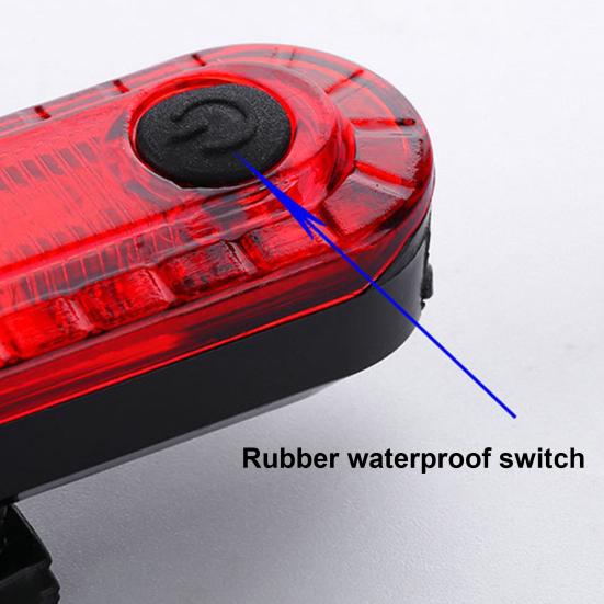 USB Rechargeable Bicycle Tail Light Energy-Saving LED Lamp Waterproof Bike Rear Safety Flashlight for Night Riding Outdoor Cycling