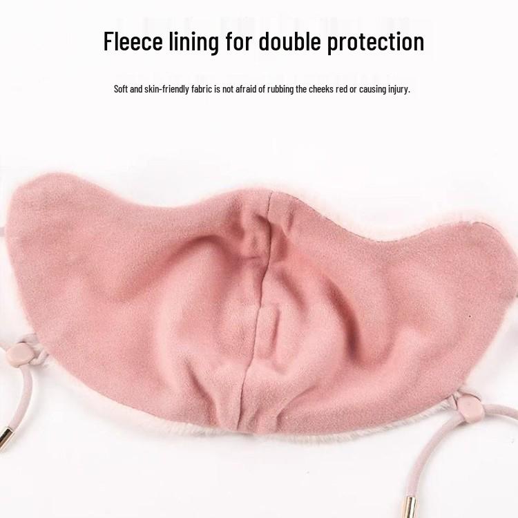 3D Windproof Plush Face Mask: Women's Fall/Winter 2025 - Eye Corner Protection, Warmth & Slimming Effect