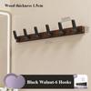 Walnut Hook for Bathroom Towel, Coat Hook, Living Room, Door Back, Clothes, Simple Black Storage, Save Space, No Punching