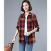 2022 News Plaid Shirts Womens Blouses and Tops Long Sleeve Female Casual Print Shirts Loose Checked Lady Outwear Spring S-4XL
