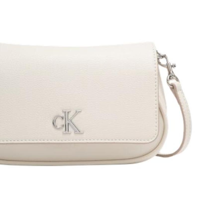 Calvin Klein Ss25 Металлическая Цепочка с Буквами Сумка через Плечо Женская Сумка через Плечо Молочно-Белый 4K3034G-67U