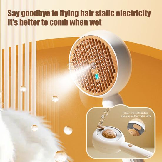 Паровая щетка для кошек, спрей для ухода за домашними животными, щетка с кнопкой спуска, паровая расческа для удаления шерсти домашних животных для длинных и короткошерстных кошек и собак