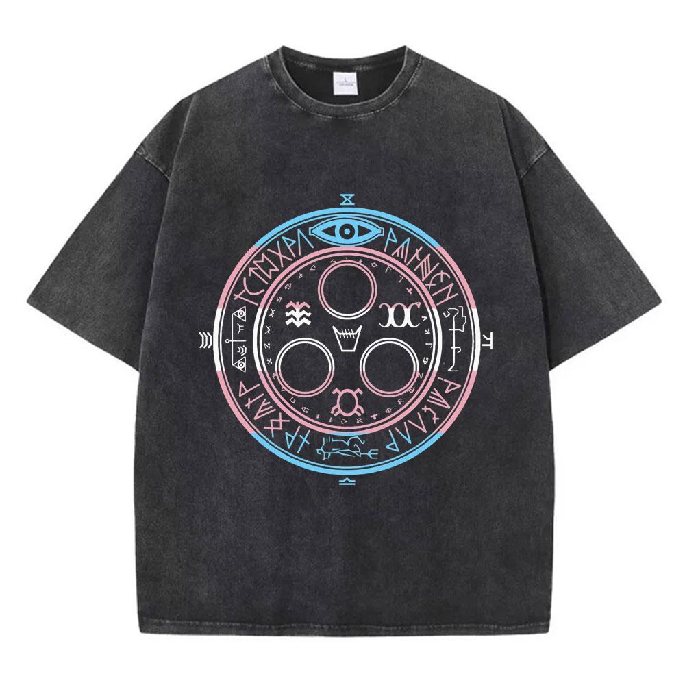 Футболка с графикой игры ужасов Silent Hill 2, мужская, женская, готическая, винтажная, выстиранная, повседневная, свободная, с коротким рукавом