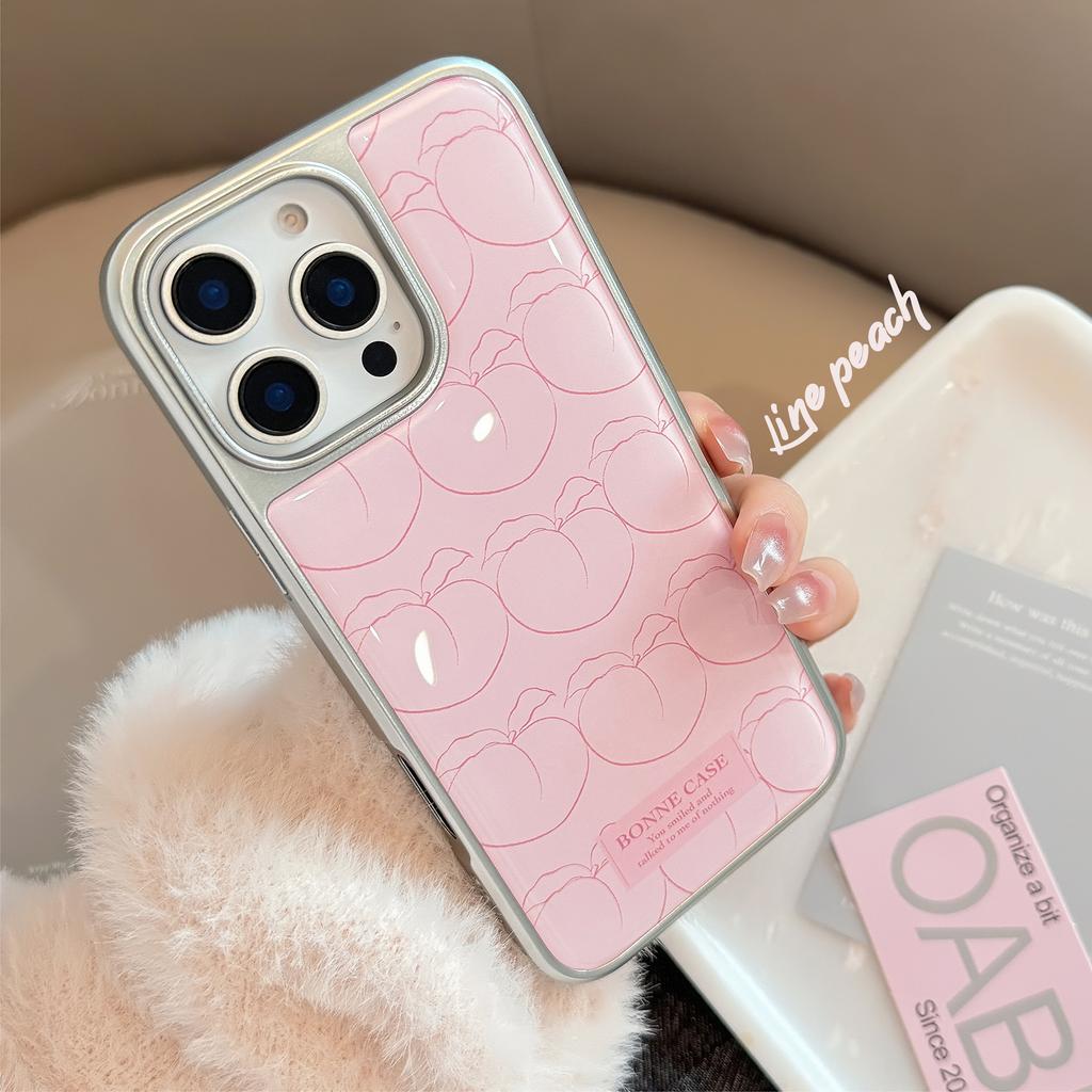 Линия Персик с 16 Чехол для мобильного телефона Apple 15pro Max Iphone 14 Капля клея 13 Huawei 15 Сладкий