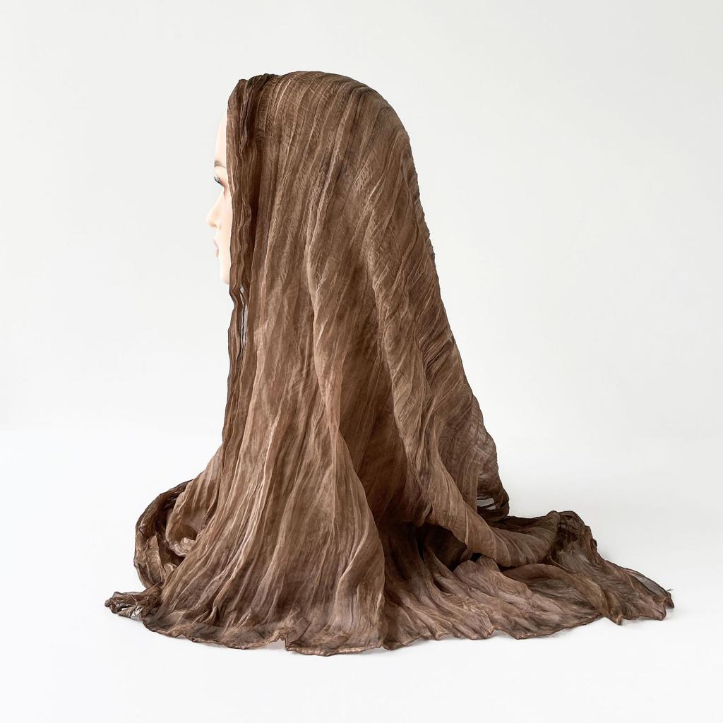 Spring and Summer Sun Protection Wrinkled Solid Color Scarf for Women   Women with Headscarf for Women  Southeast Asia Headscarf for Women