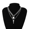 Key Lock Shaped Padlock Multi Layer Jewelry Clavicle Chain Fashion Accessories Necklaces Pendants