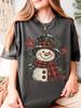 Men'S & Women'S Comfort Colors Vintage Snowman Shirt, Retro Christmas T-Shirt Unisex 100% T-Shirt, Soft, All Season Casual Streetw