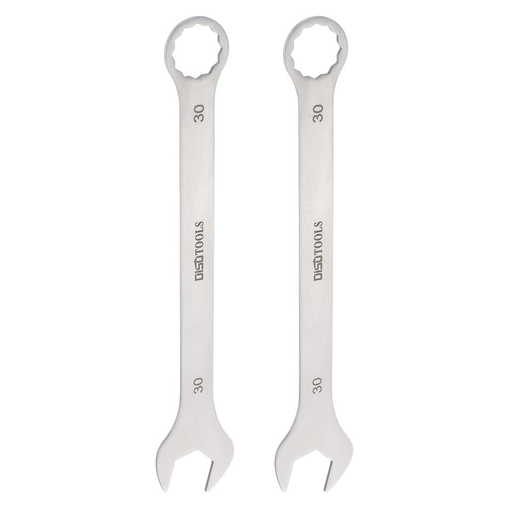 Uxcell Combination Ratchet Thin Spanner Wrench Mirror Open Auto Car Furniture Assembly Spanner, Wrench, Set, 30mm, 2-Piece, CR-V Steel, Finish,
