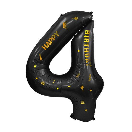 40-дюймовые большие черные воздушные шары с цифрами в виде короны и надувной соломой, товары для детского душа, свадьбы, дня рождения, вечеринки