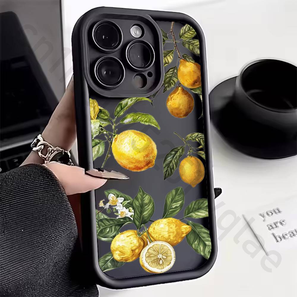 Свежие фрукты Лимон Силиконовый чехол для iPhone 13 11 15 17 12 14 16 Pro Max 17 Air Plus SE Ударопрочный Мягкий Защитный чехол