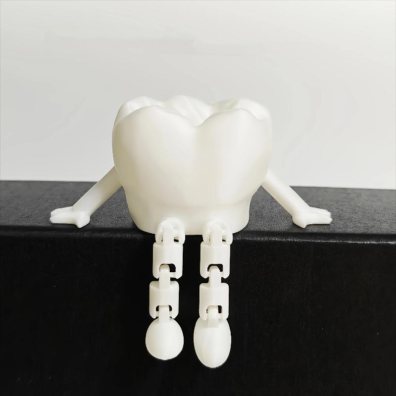 3D-печатная фигурка зубов с подвижными суставами, Модель зуба с подвижными суставами, Забавный стоматологический декор для стола, Подарок для кабинета стоматолога