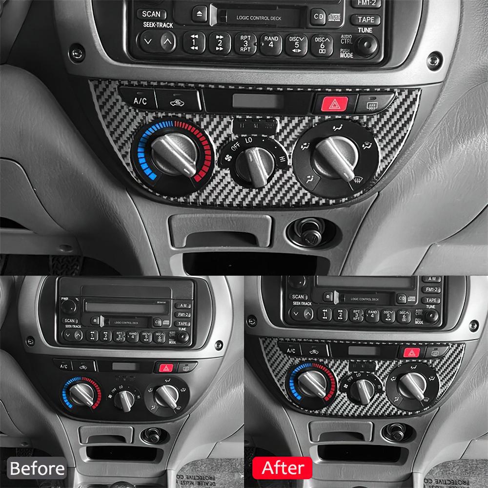For Toyota RAV4 2001-2002-2003 Carbon Fiber Car Air Conditioning Control Trim Sticker Trim Film Accessories