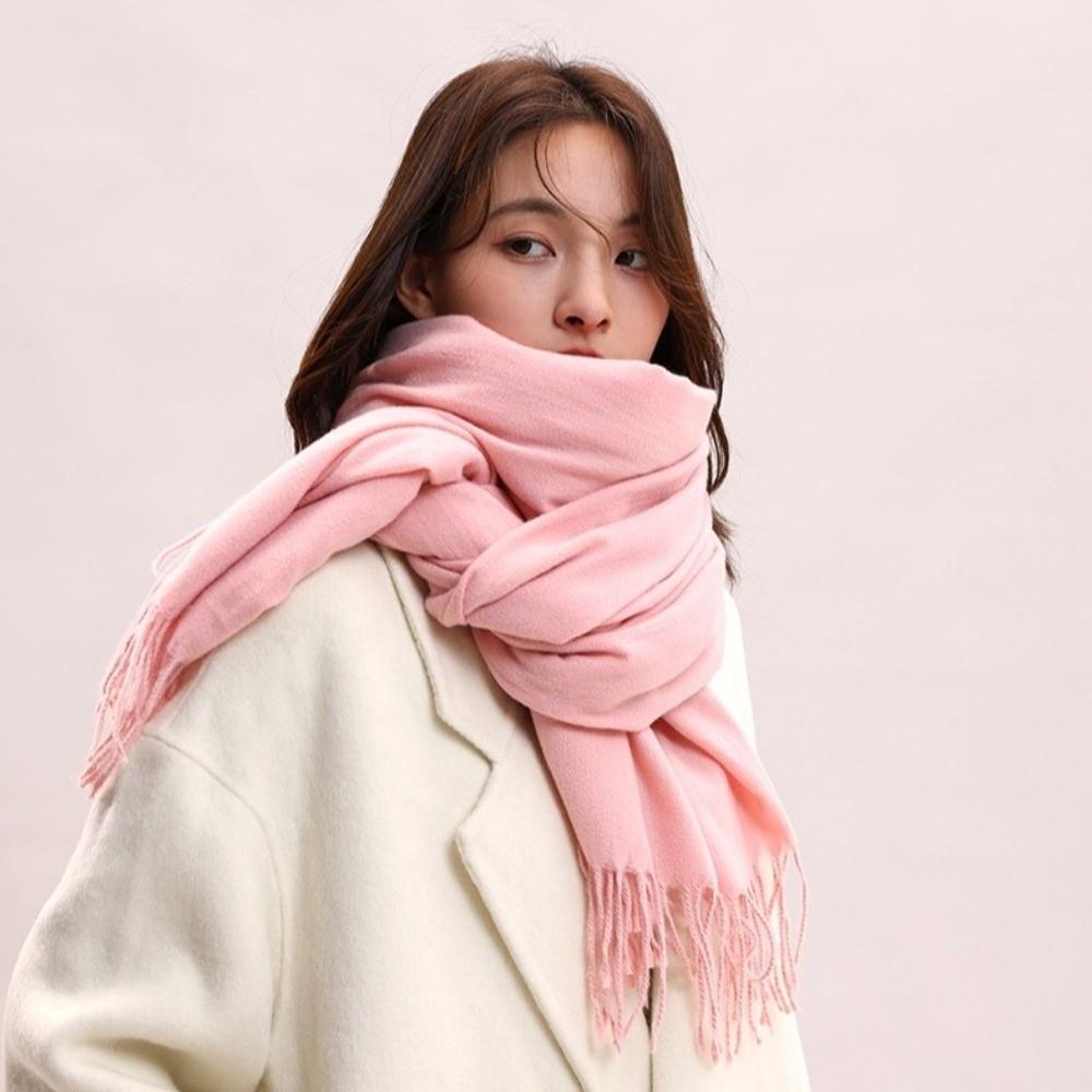 Tassel Long Wool Scarf Korean Style Winter Neckerchief Fashion Imitation Cashmere Scarf Women/Male
