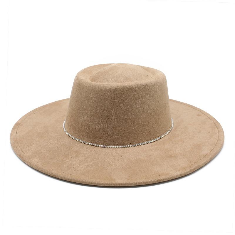 Women S Vintage Retro Wide Brim Suede Panama Fedora Hat