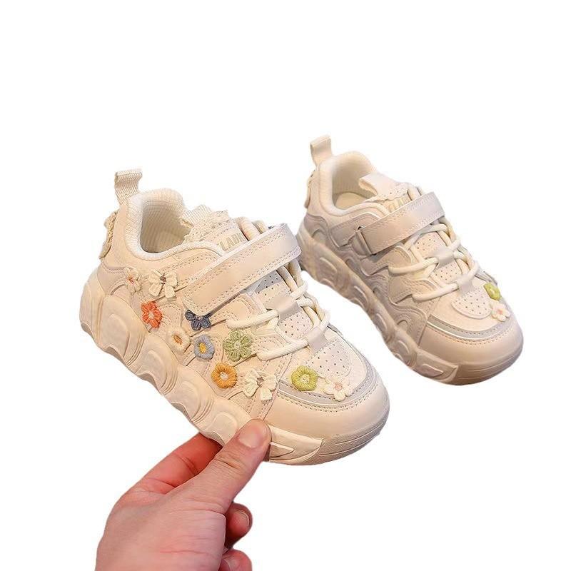 Girls Chunky Sneakers Winter Kids Fashion Comfortable Casual Running Shoes With Velcro Closure